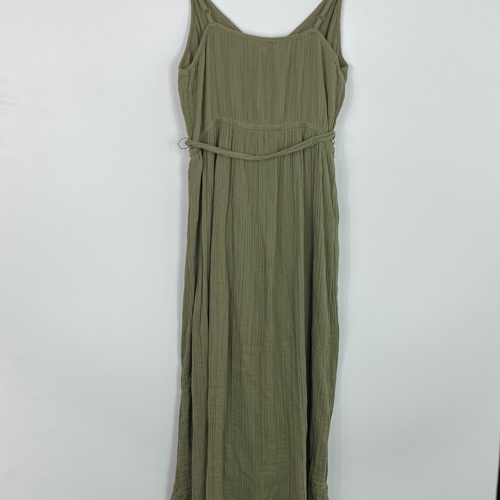 Aerie dress green wrap dress with waist tie adjustable - Picture 12 of 14